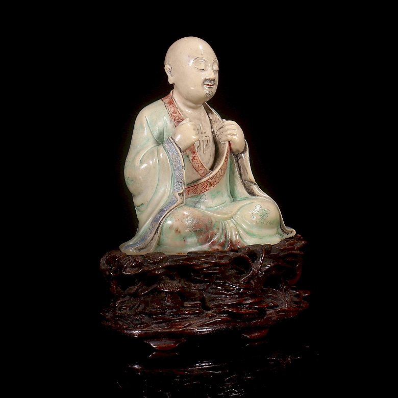Figura de Shoushan policromada