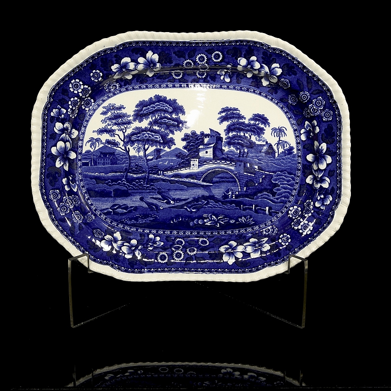Cobalt blue tray ‘Tower’, Copeland Spode's, early 20th century