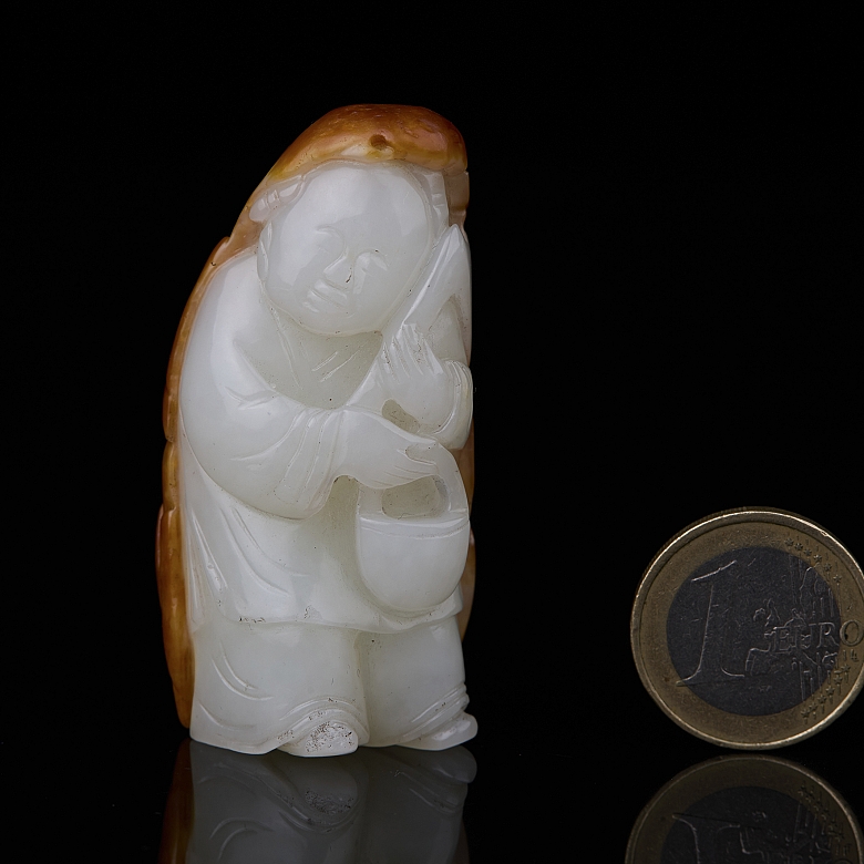 Figura de jade blanco de Hetian 