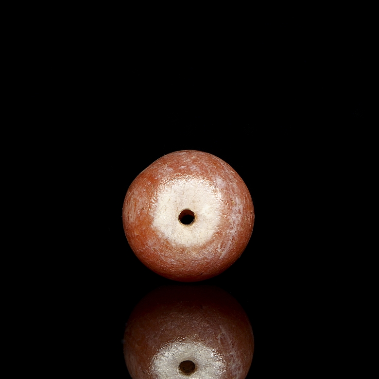 Antigua cuenta de ágata bicolor