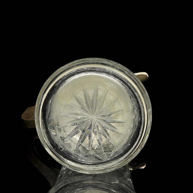 Jarra de cristal tallado, estilo Art Déco, med. s.XX
