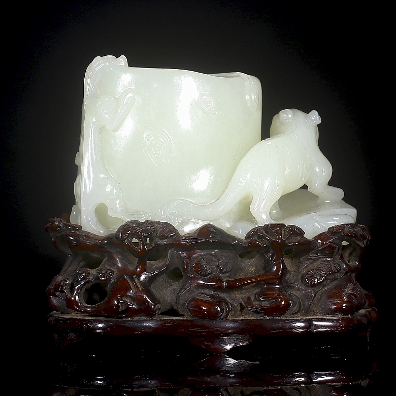Recipiente de jade blanco