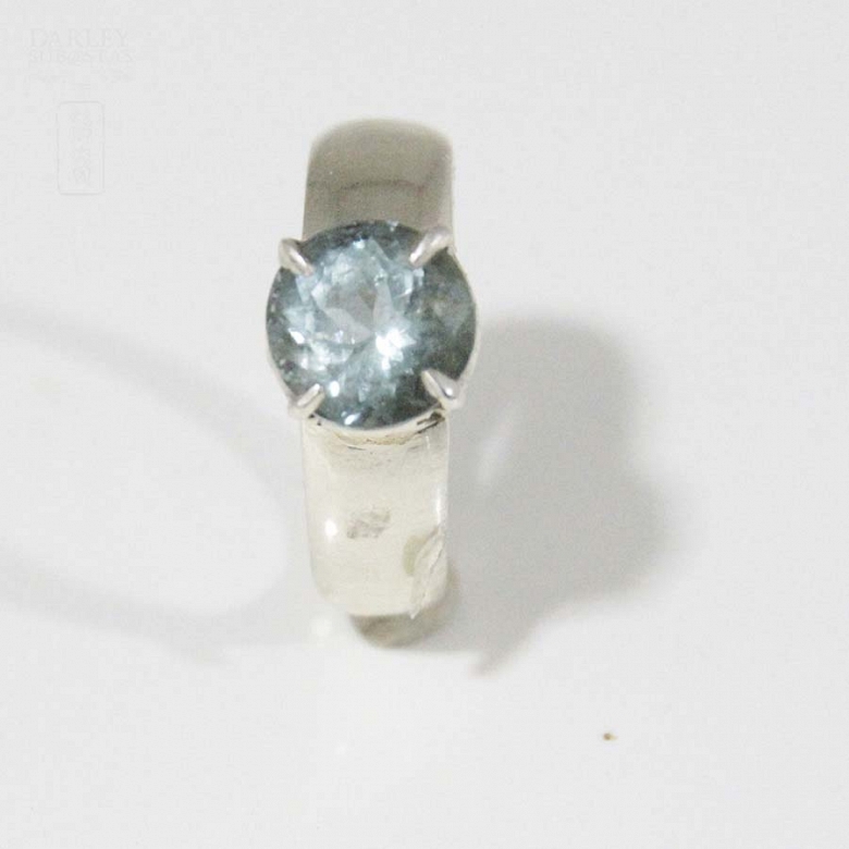 Anillos de plata 925 con aguamarina natura - 1