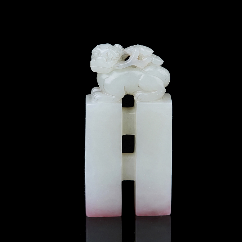 Doble sello de jade blanco 