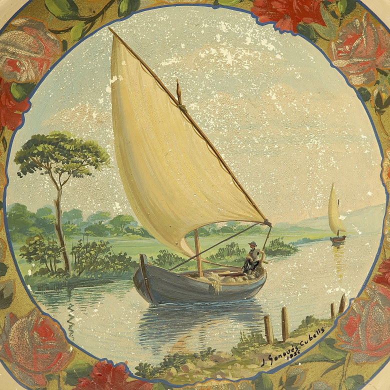 J. Genovés Cubells (20th century) ‘Pair of ceramic representations’, 1955