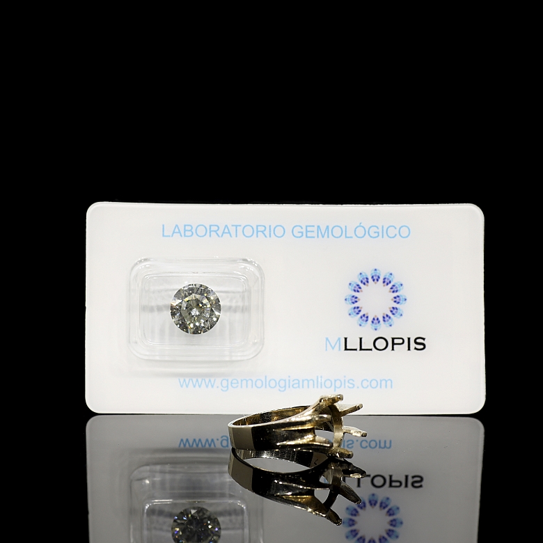 Diamante 3,64 ct con montura de oro amarillo