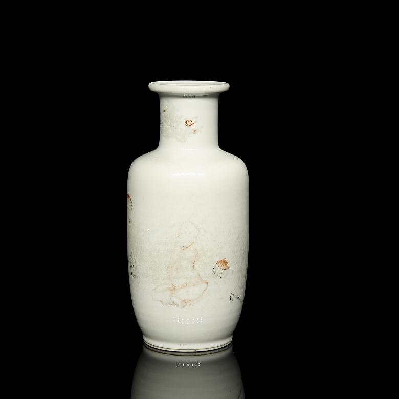 Enamelled porcelain vase ‘Characters’, with Chenghua mark - 3