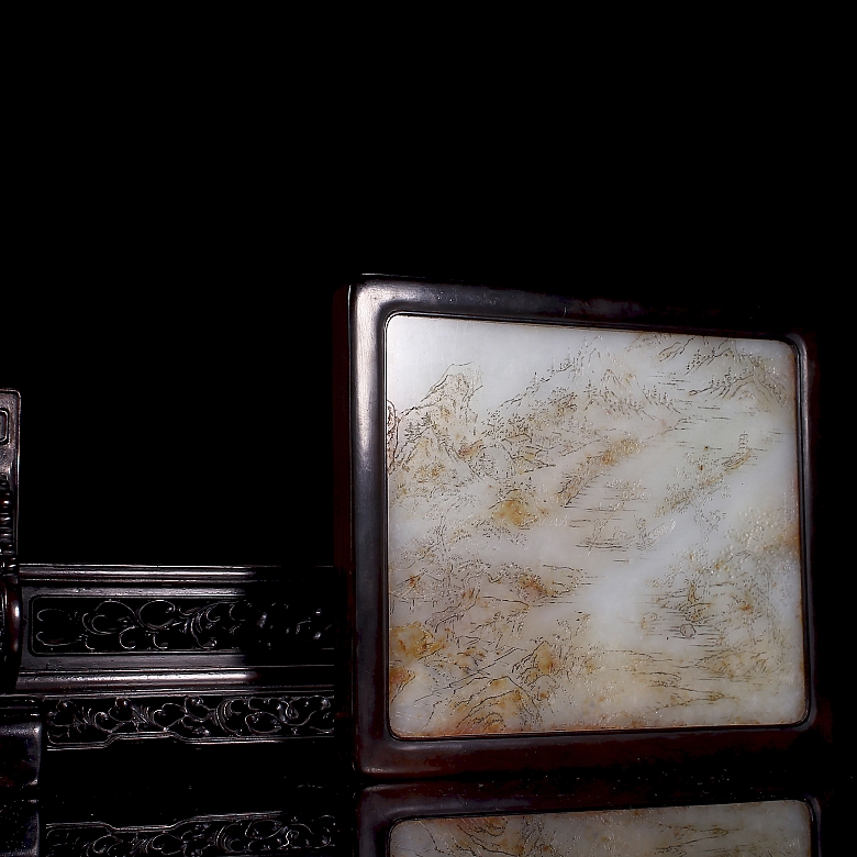 Panel de jade blanco de Hetian