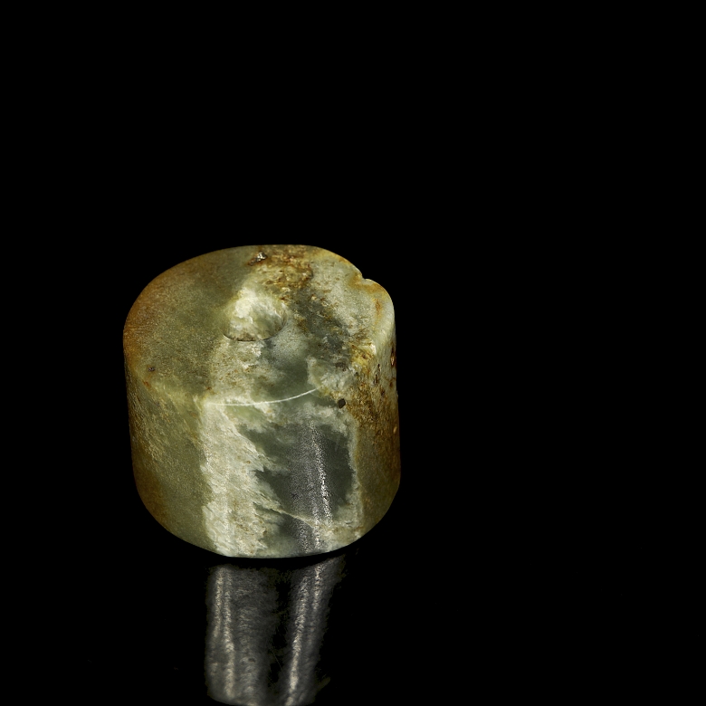 Cuenta tubular de jade, cultura Honsghan