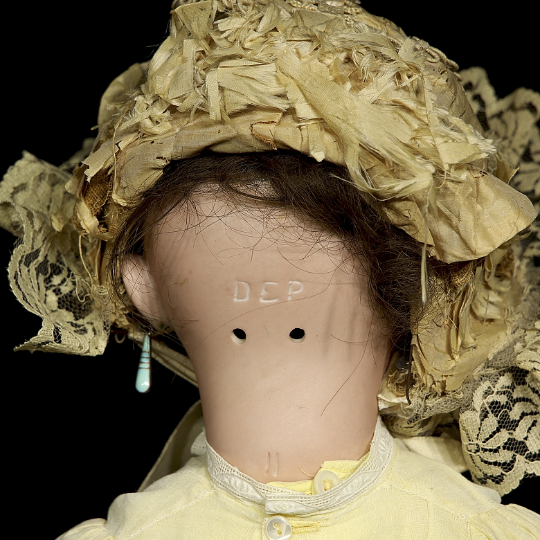 Muñeca de porcelana, serie de exportación D. E. P., Alemania, c. 1895-1905