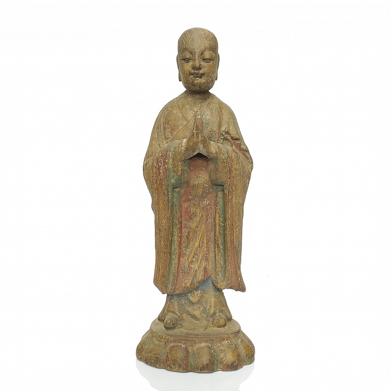 Carved wooden Buddha, 20th century