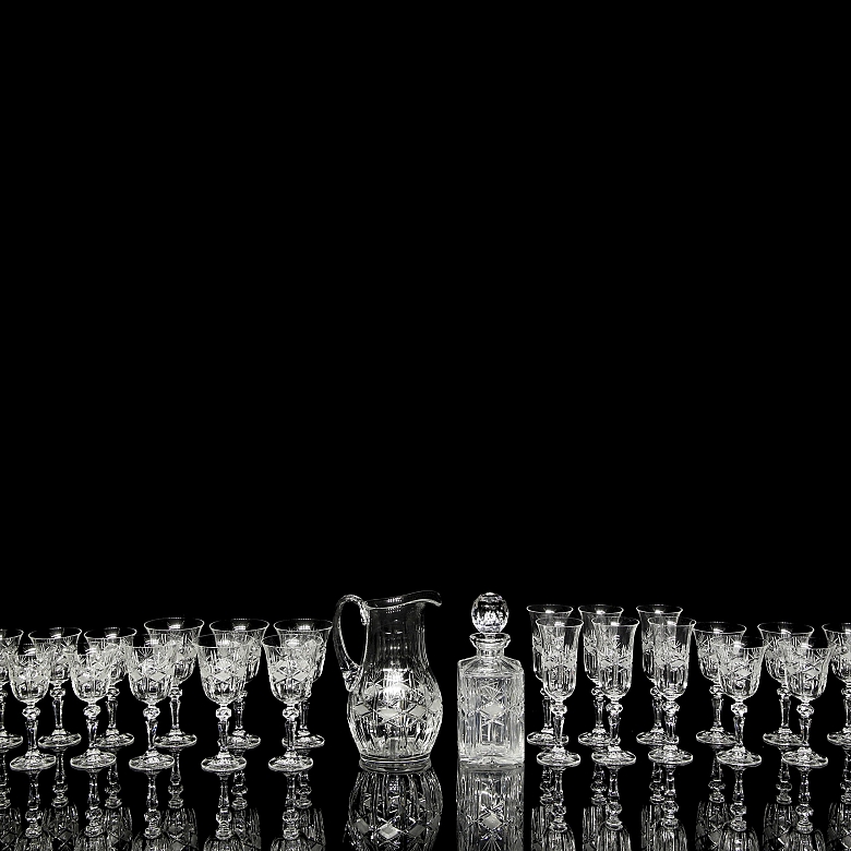 Bohemian glassware set, 20th century