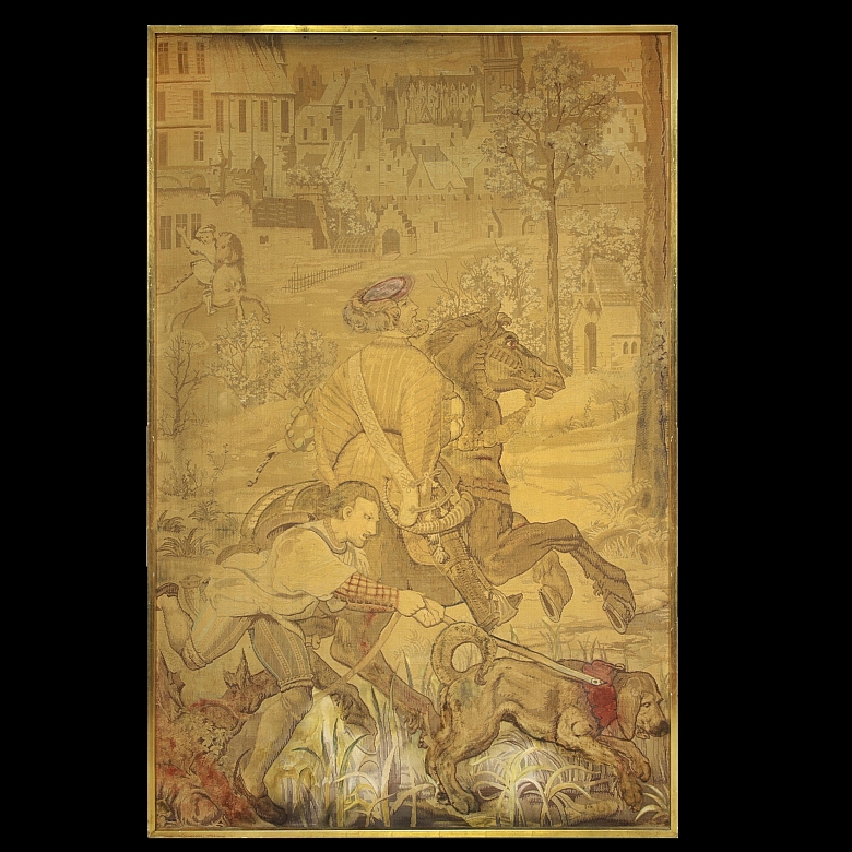 Large tapestry ‘Les Chasses de Maximilien’, 20th century