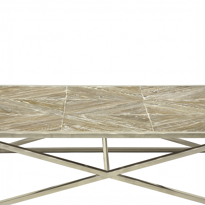 Coffee table in oak and steel legs - 5