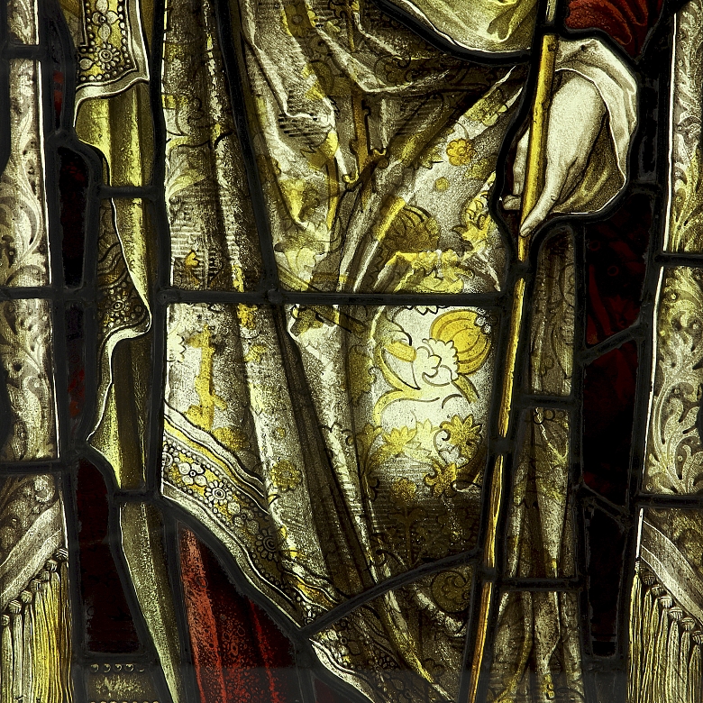 Shrigley and Hunt, leaded glass window ‘Christ with Apostles’, 19th-20th century