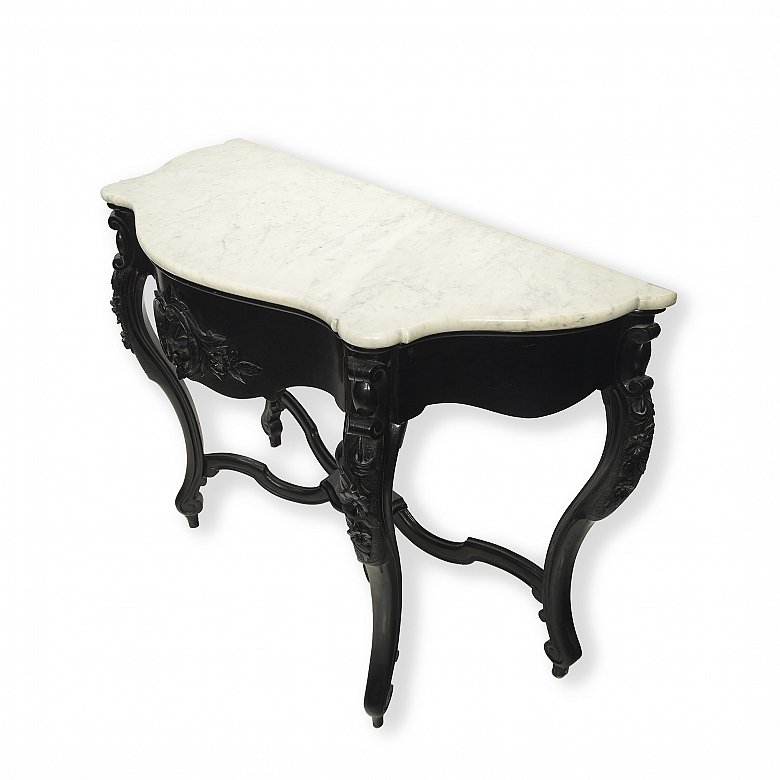 Conjunto de consola y espejo de estilo isabelino, s.XX - 4