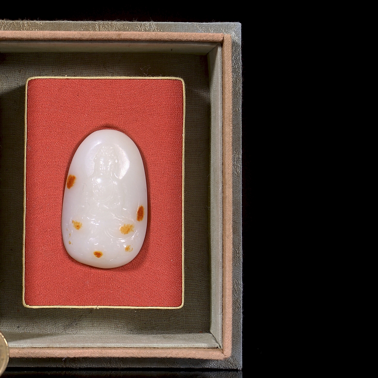 Figura de jade blanco de Hetian