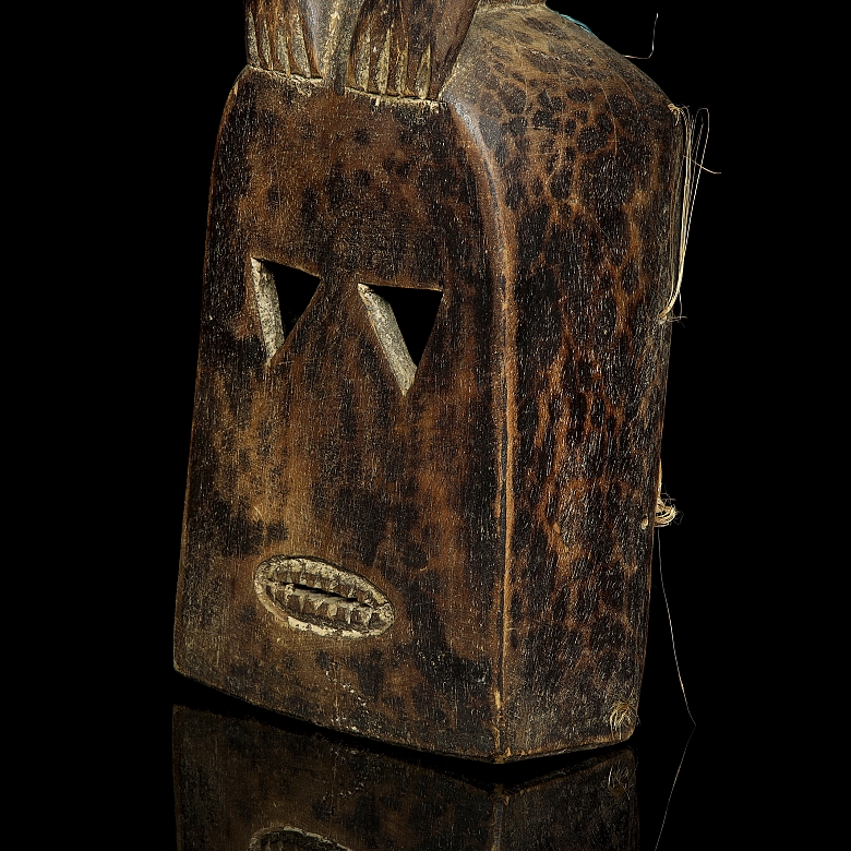 Escultura máscara de madera tallada, s.XX - 10