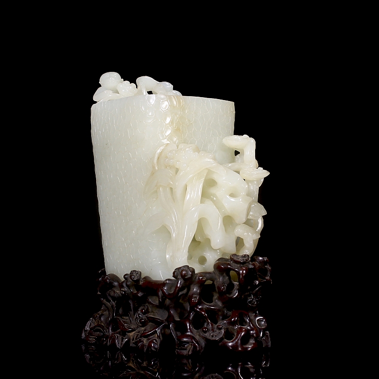 Recipiente para pinceles de jade de Hetian 