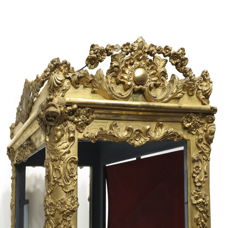 Carved and gilded wood niche, 19th century - 4