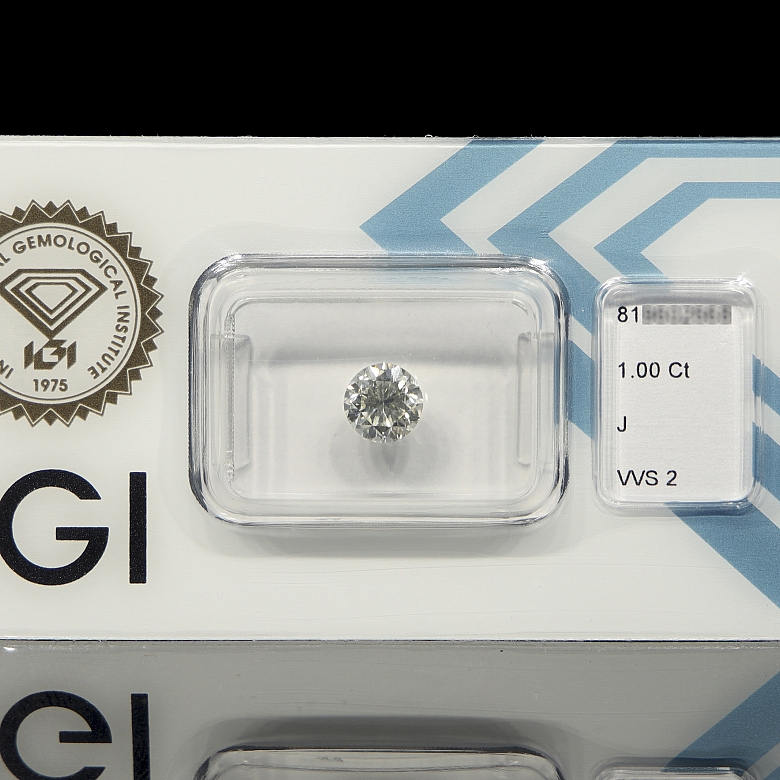 Diamante natural en talla brillante, 1.00 ct, certificado IGI - 1