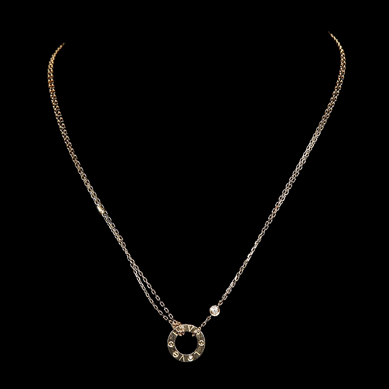 Gargantilla Cartier Love en oro rosa con diamante
