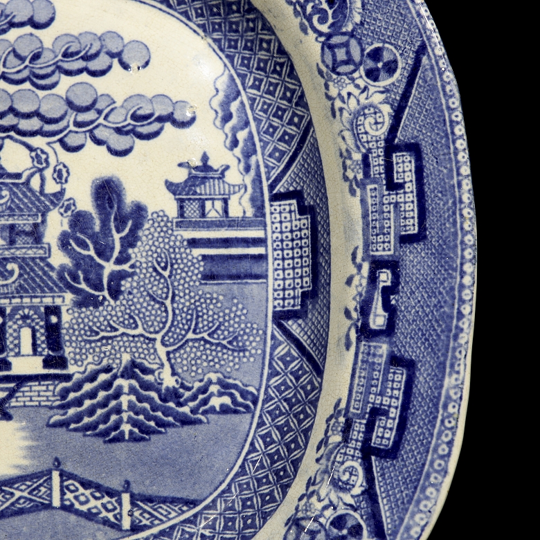 English porcelain tray, Asian style, 19th century - 3