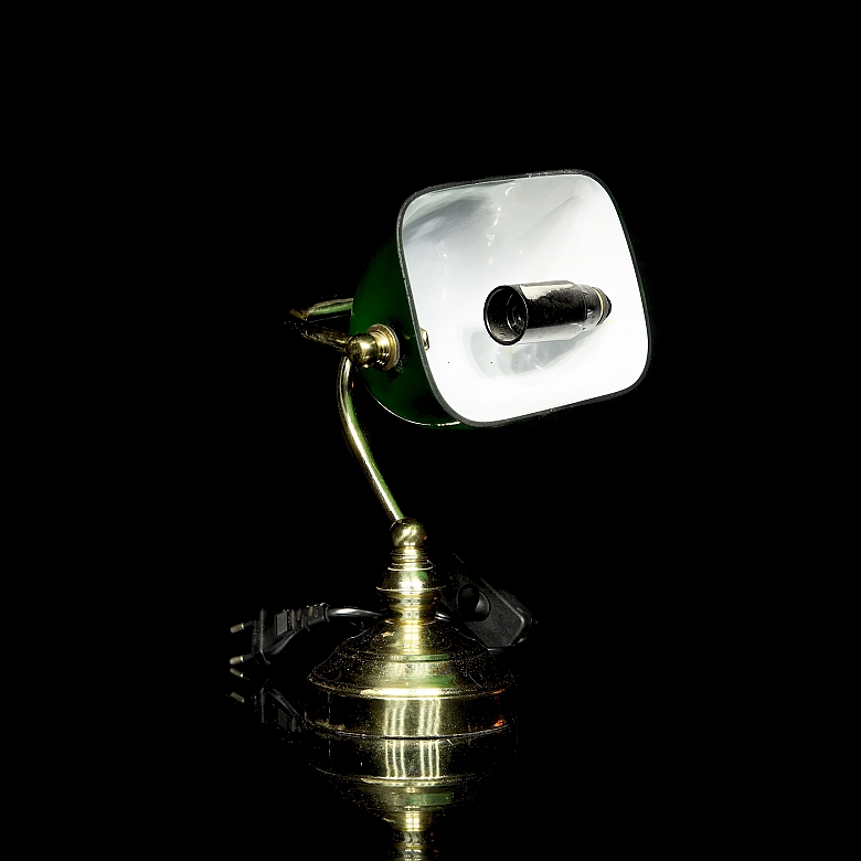 Lámpara de sobremesa estilo Emeralite, s.XX