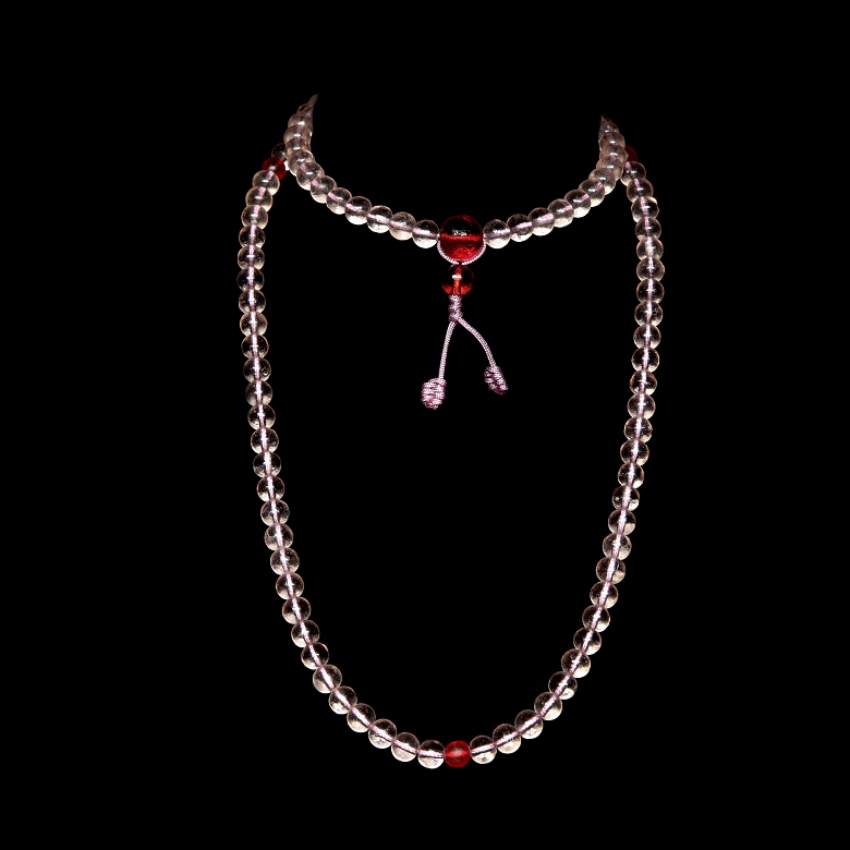 Collar mala de 108 cuentas de liulí, dinastía Qing - 5