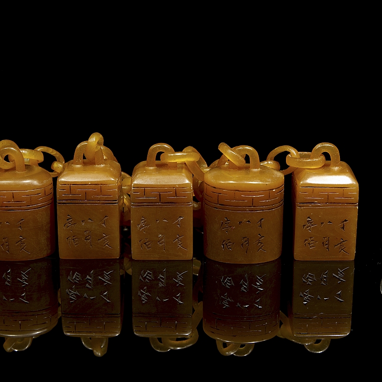Conjunto de cinco sellos de Shoushan 