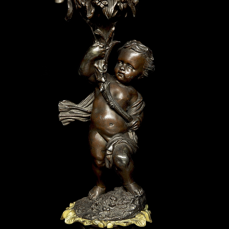 Candelabro de bronce, s.XX - 13