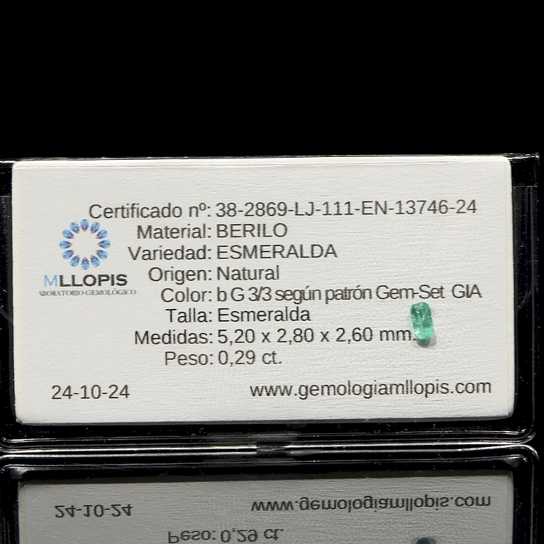 Conjunto de tres esmeraldas naturales