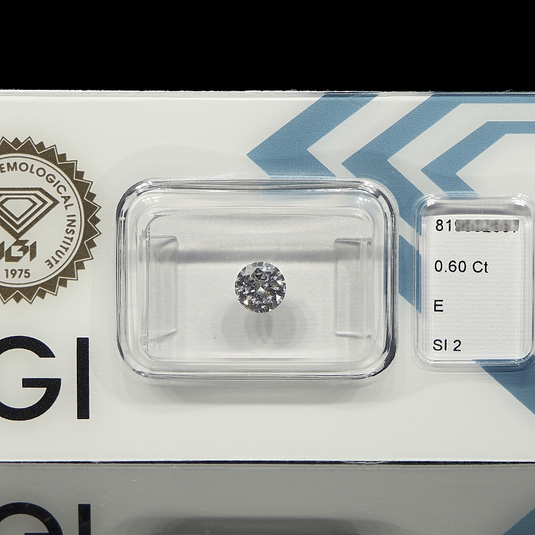 Diamante natural en talla brillante, 0.60 ct, certificado IGI - 1