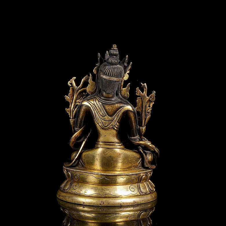 Gilded bronze statue of “Tara,” Qing dynasty