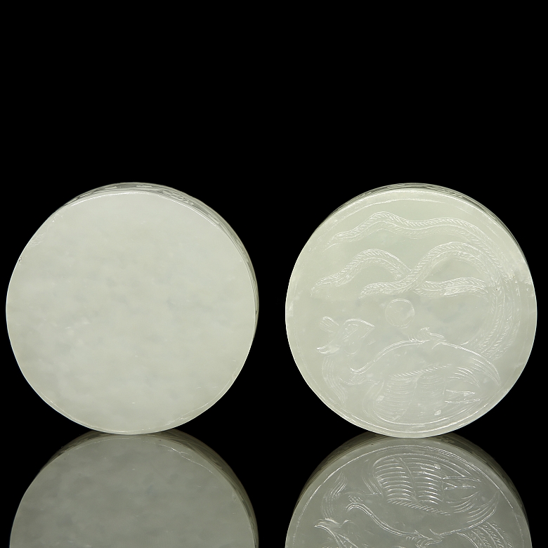 Caja de jade blanco