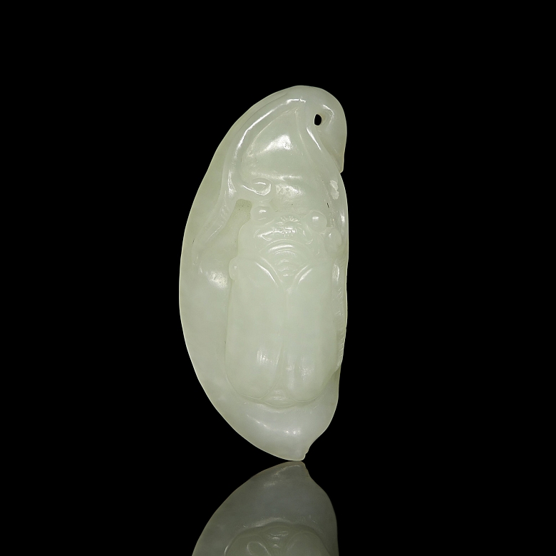 White jade pendant, ‘Insect on Fruit,’ Qing dynasty