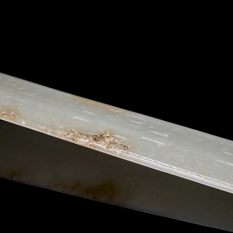 Espada ritual de jade de Hetian, dinastía Qing