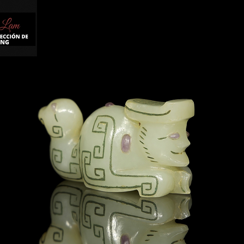 Figura de jade con turquesa 