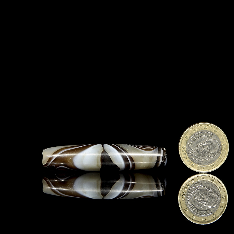 Dizi de ágata natural multicolor, dinastía Liao