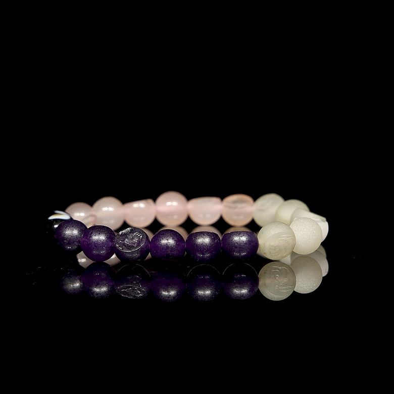 Antigua pulsera de veinte cuentas de cuarzo, cultura Persa