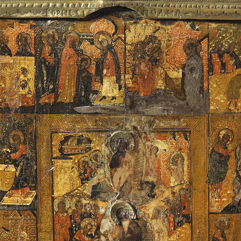 Orthodox icon ‘The Resurrection of Christ and the Descent into Hell’, 19th century