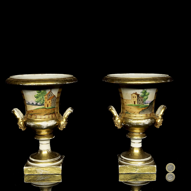 Pair of Medici-style vases, 19th century - 11