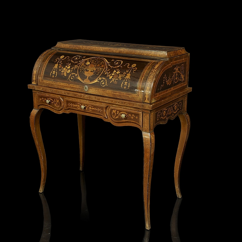 Escritorio de cilindro estilo Luis XV, ca. 1951