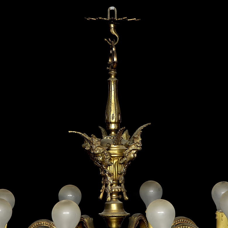 Eight-armed bronze lamp, 20th century - 1