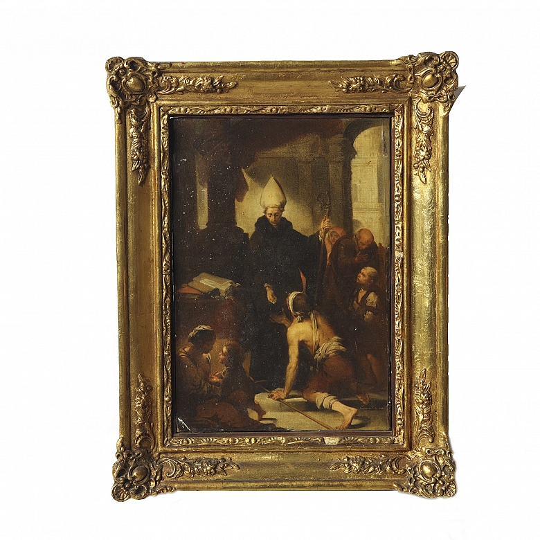 19th-century Spanish school ‘Saint Thomas of Villanueva giving alms’