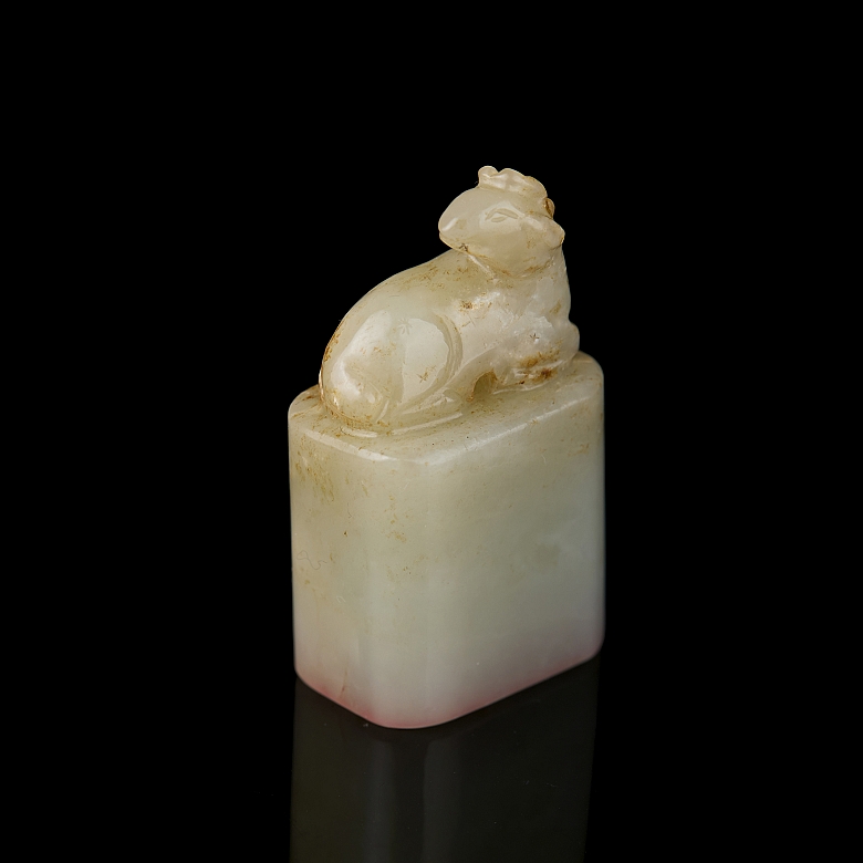 Hetian jade seal ‘Ram’, Qing dynasty