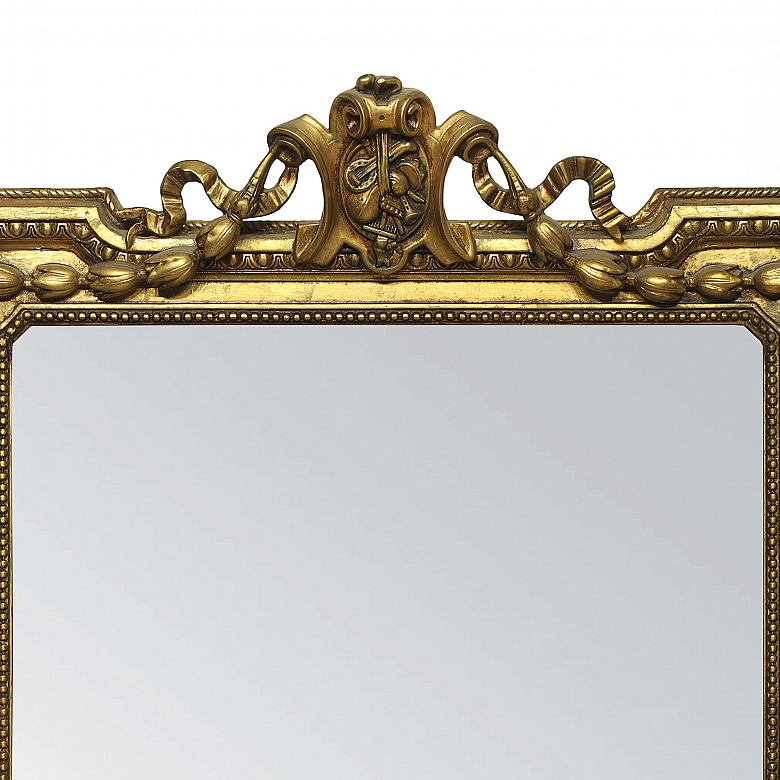 Espejo con marco de madera dorada, s.XX - 1