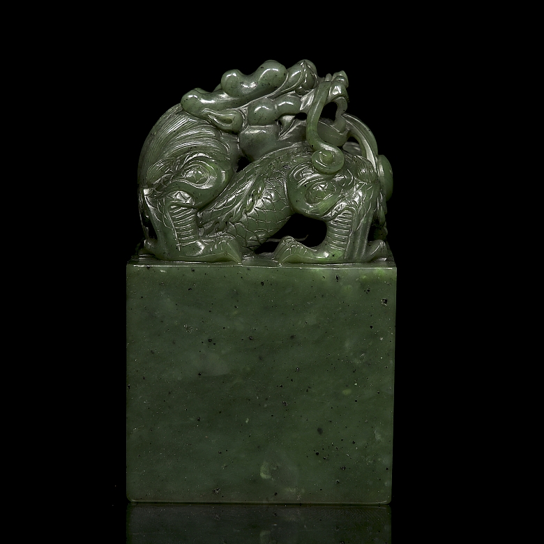 Sello de verde jade espinaca