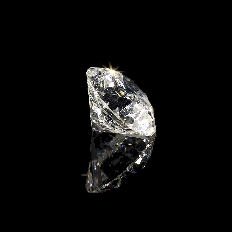 Diamante natural en talla brillante, 2.08 ct, certificado HRD
