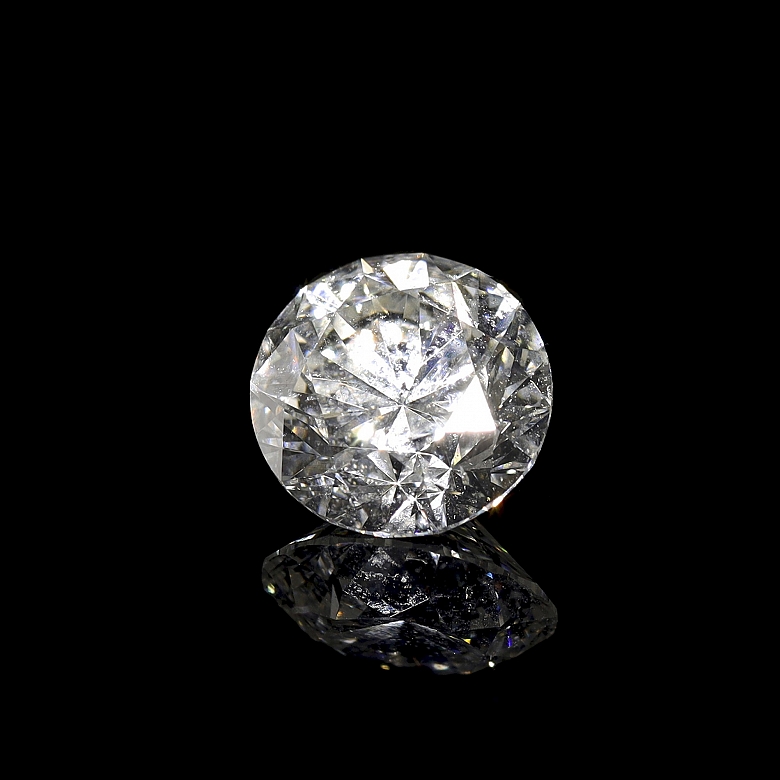 Diamante natural en talla brillante, 2.08 ct, certificado HRD
